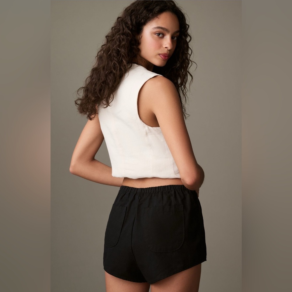 ✨ Anthropologie Linen Tap Shorts Sz XL - Picture 3 of 7